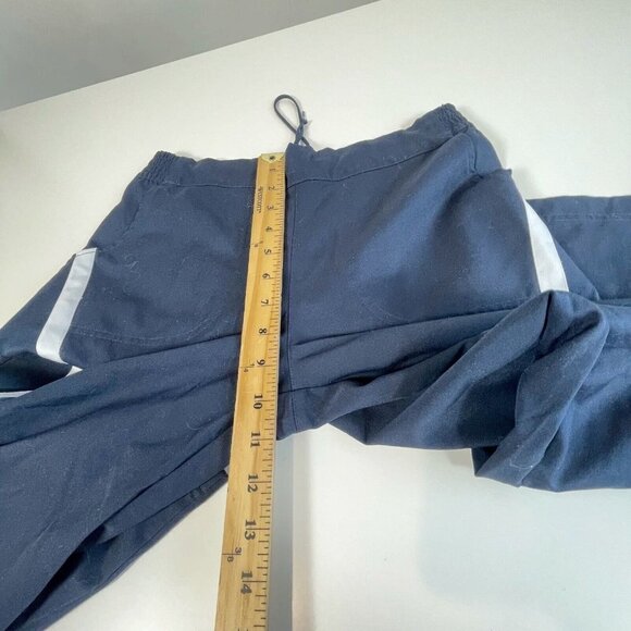 Nike Youth Drawstring Straight Athletic Track Pants Navy Blue M Pockets Y2k 90s - Picture 9 of 10